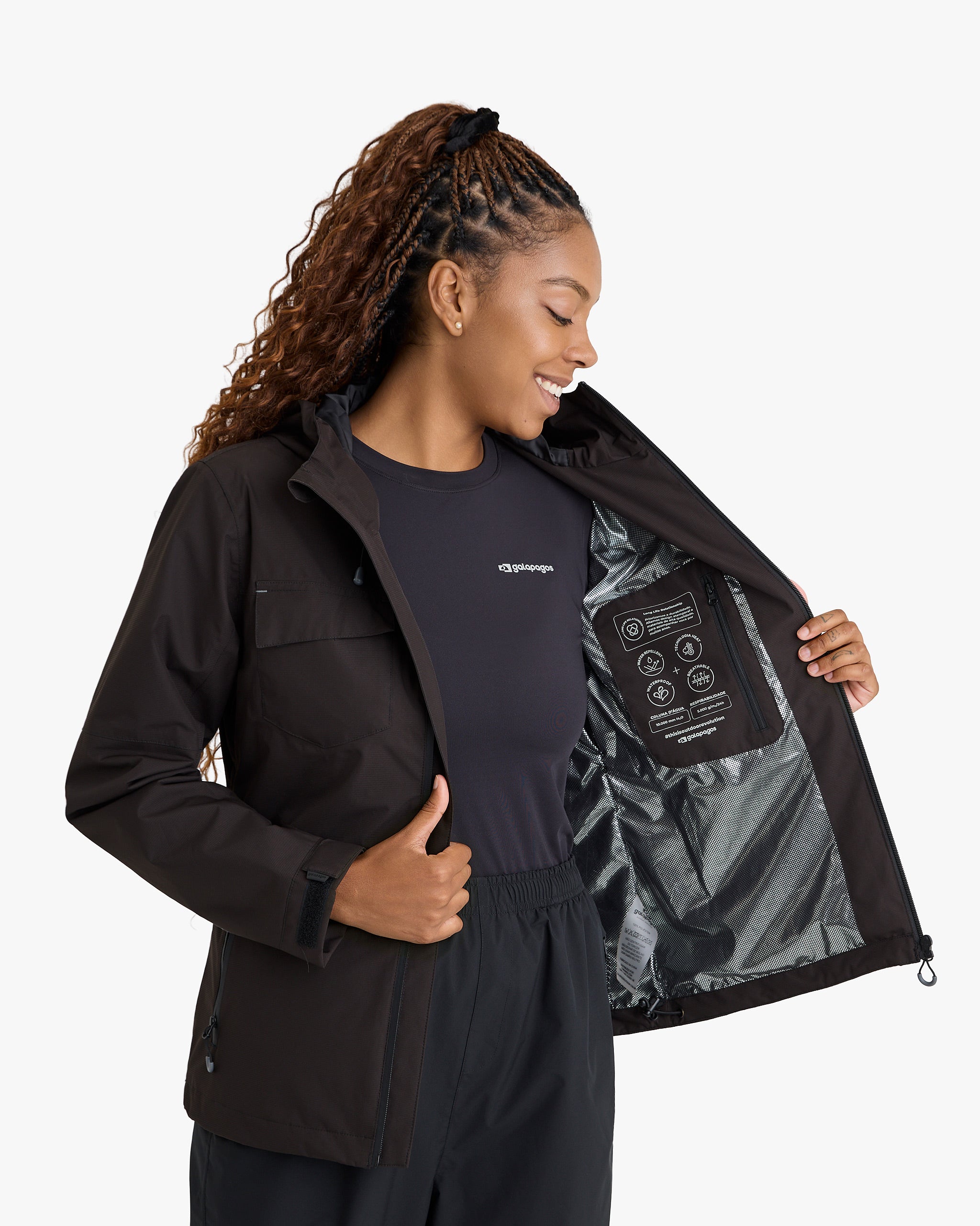 Jaqueta Impermeável Darwin Heat Feminina - Preta