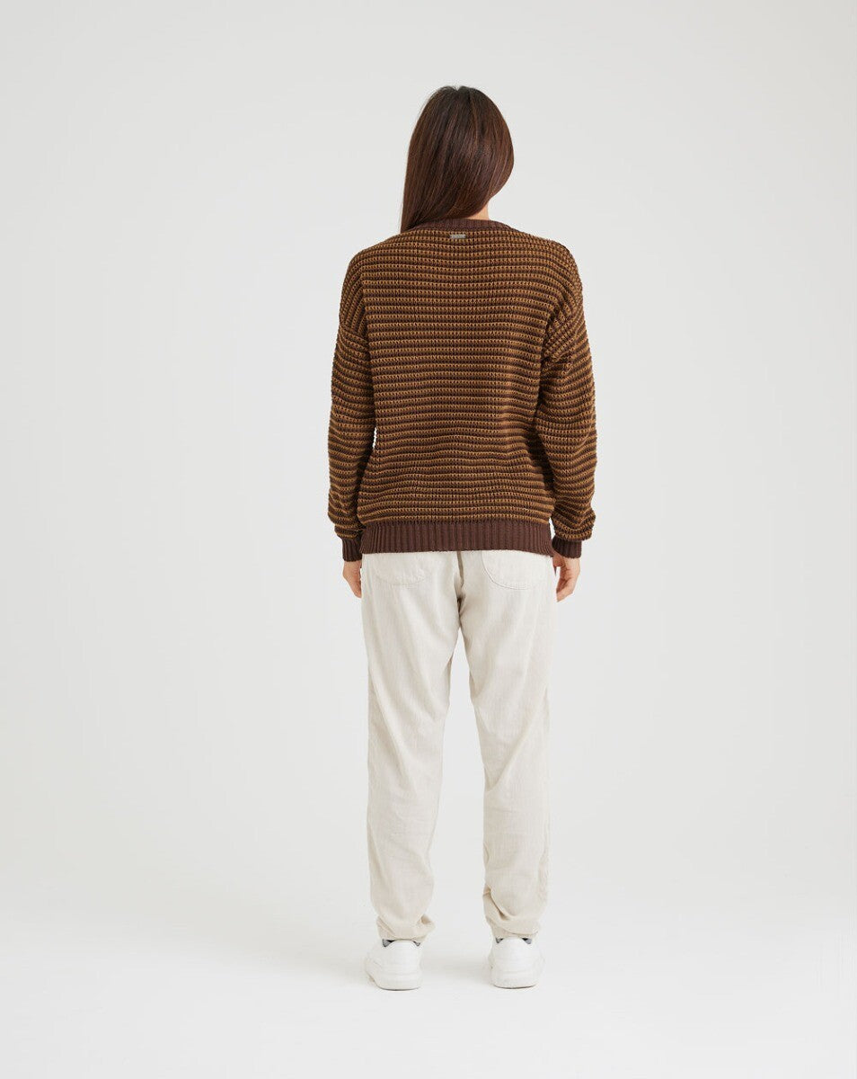 Blusão Tricot Altitude - Marrom e Ocre