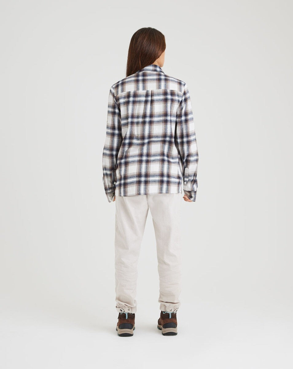 Camisa Flanela Midweight Farmer Xadrez -Off White e Marrom