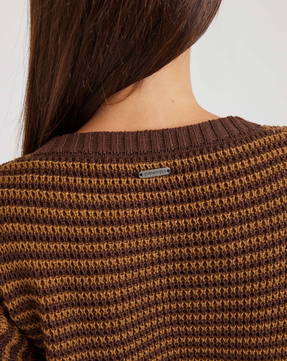 Blusão Tricot Altitude - Marrom e Ocre