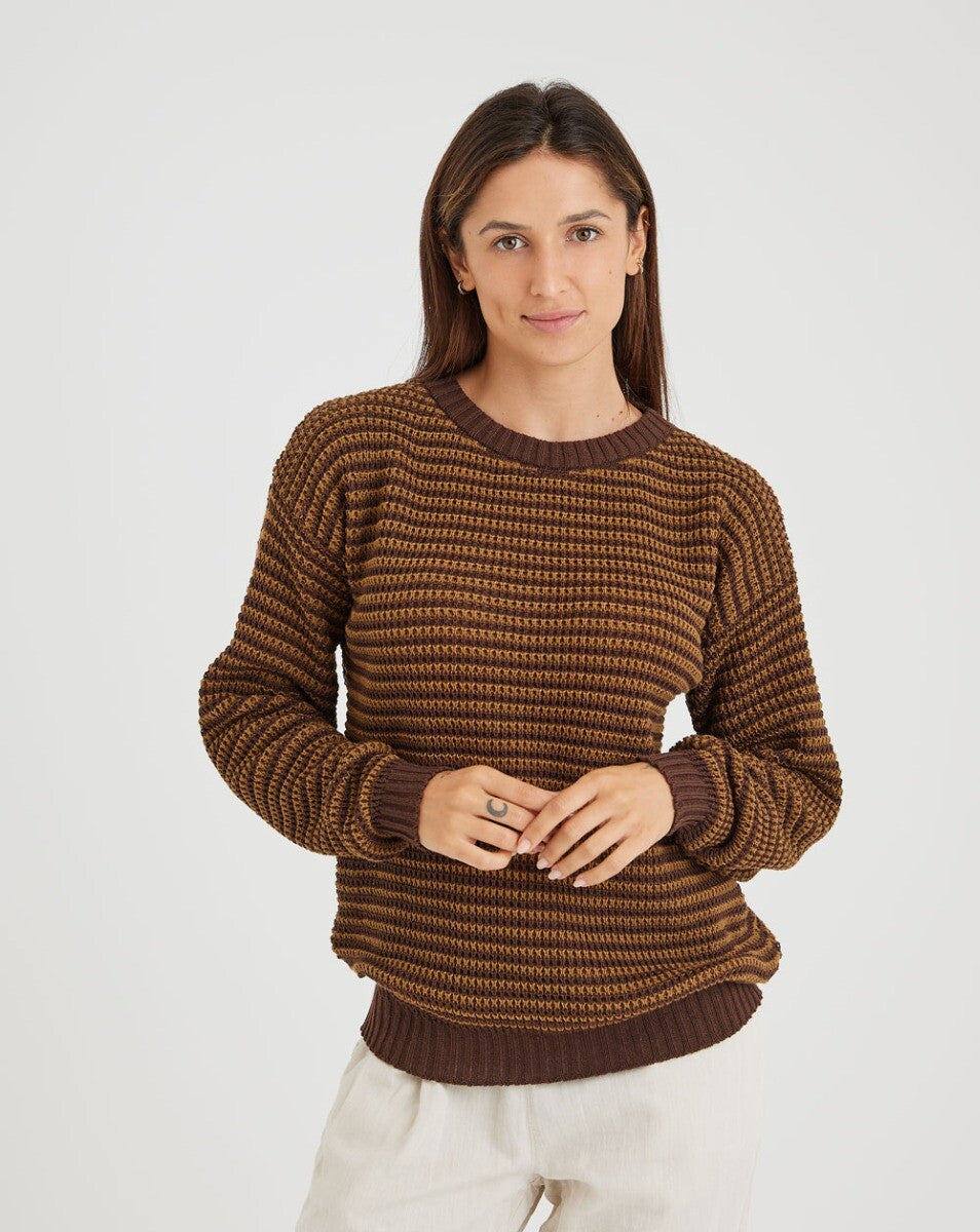 Blusão Tricot Altitude - Marrom e Ocre