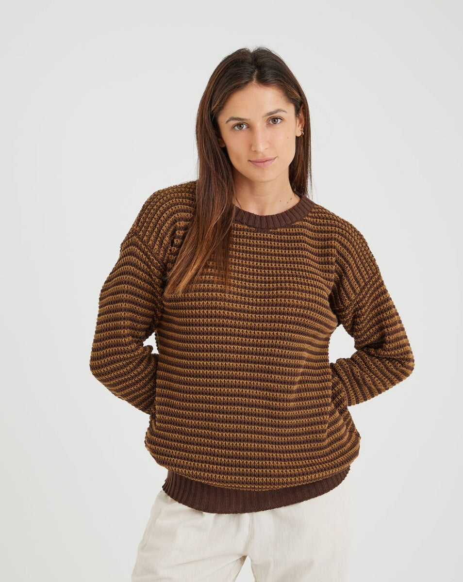 Blusão Tricot Altitude - Marrom e Ocre