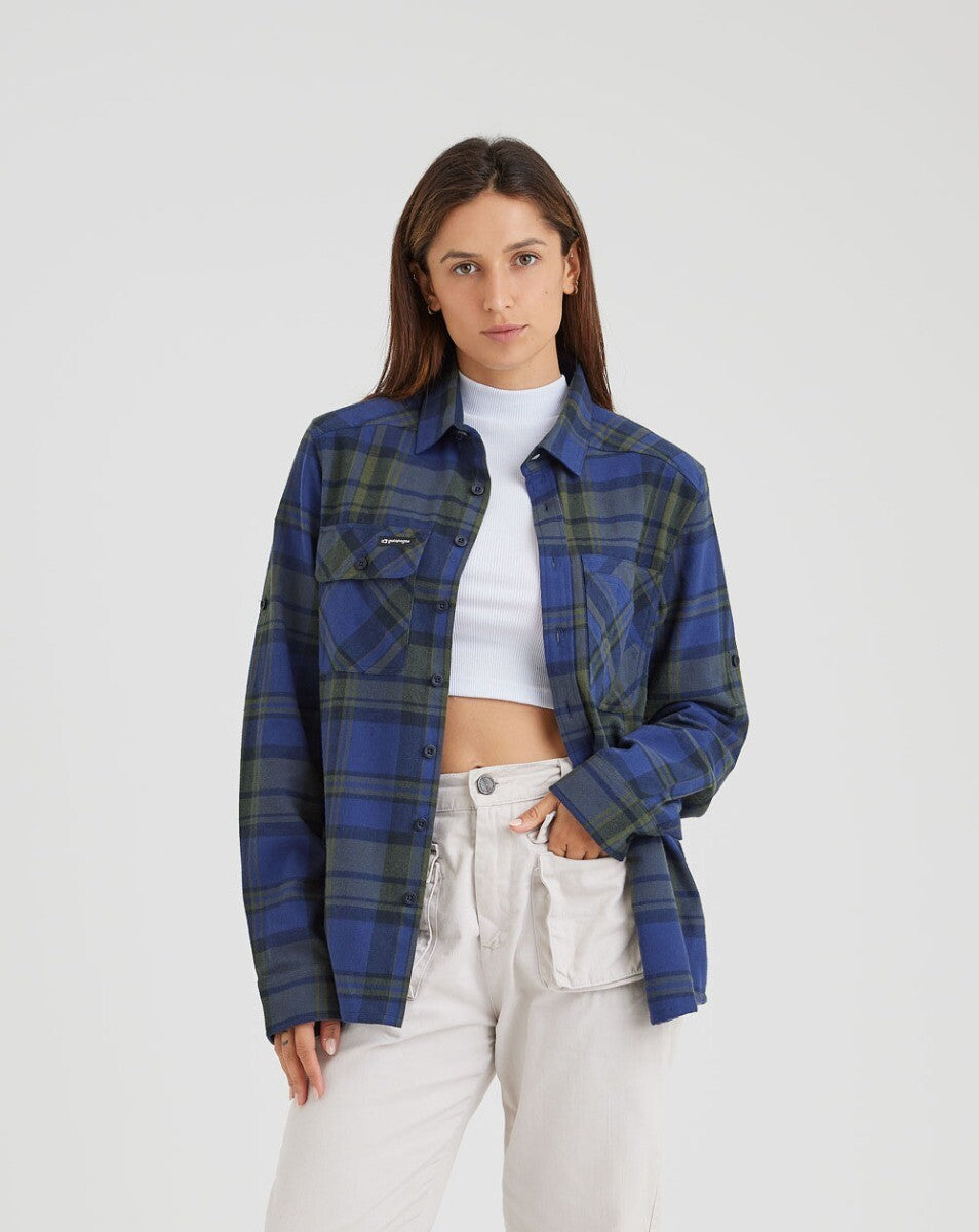 Camisa Flanela Midweight Farmer Xadrez - Azul Marinho