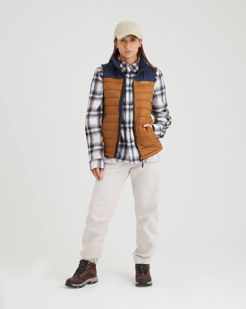 Camisa Flanela Midweight Farmer Xadrez - Off White e Marrom