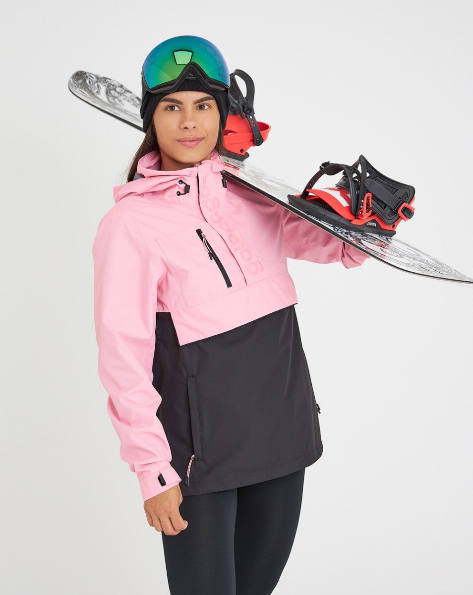 Jaqueta Anorak Impermeável Feminina Snow - Rosa e Preto