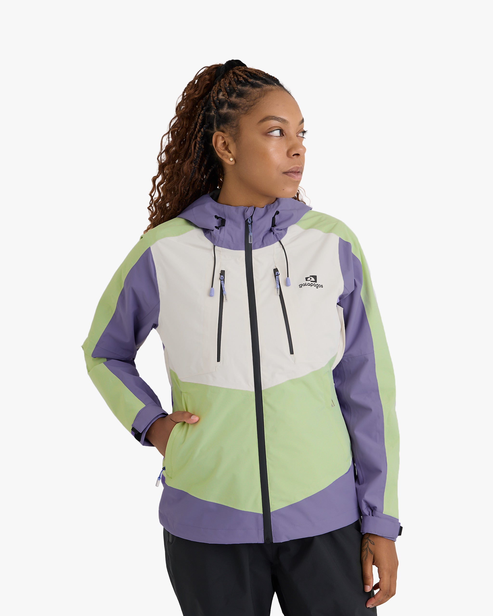 Jaqueta Impermeável Darwin Evolution 2.0 Feminina - Lavanda e Verde