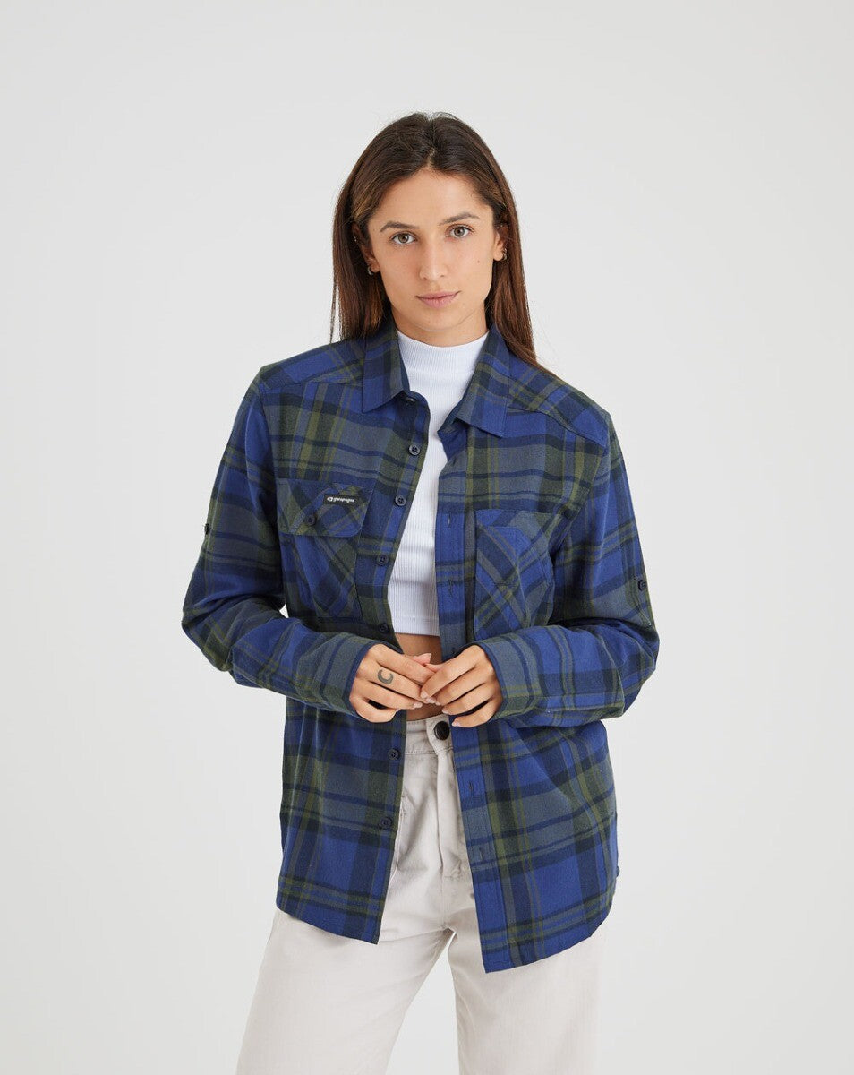 Camisa Flanela Midweight Farmer Xadrez - Azul Marinho