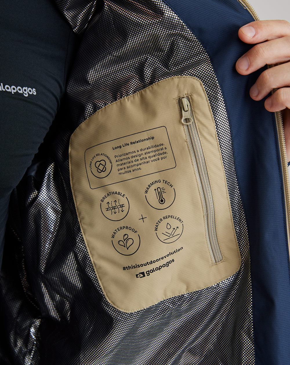 Jaqueta Impermeável Darwin Heat Masculina - Azul Marinho