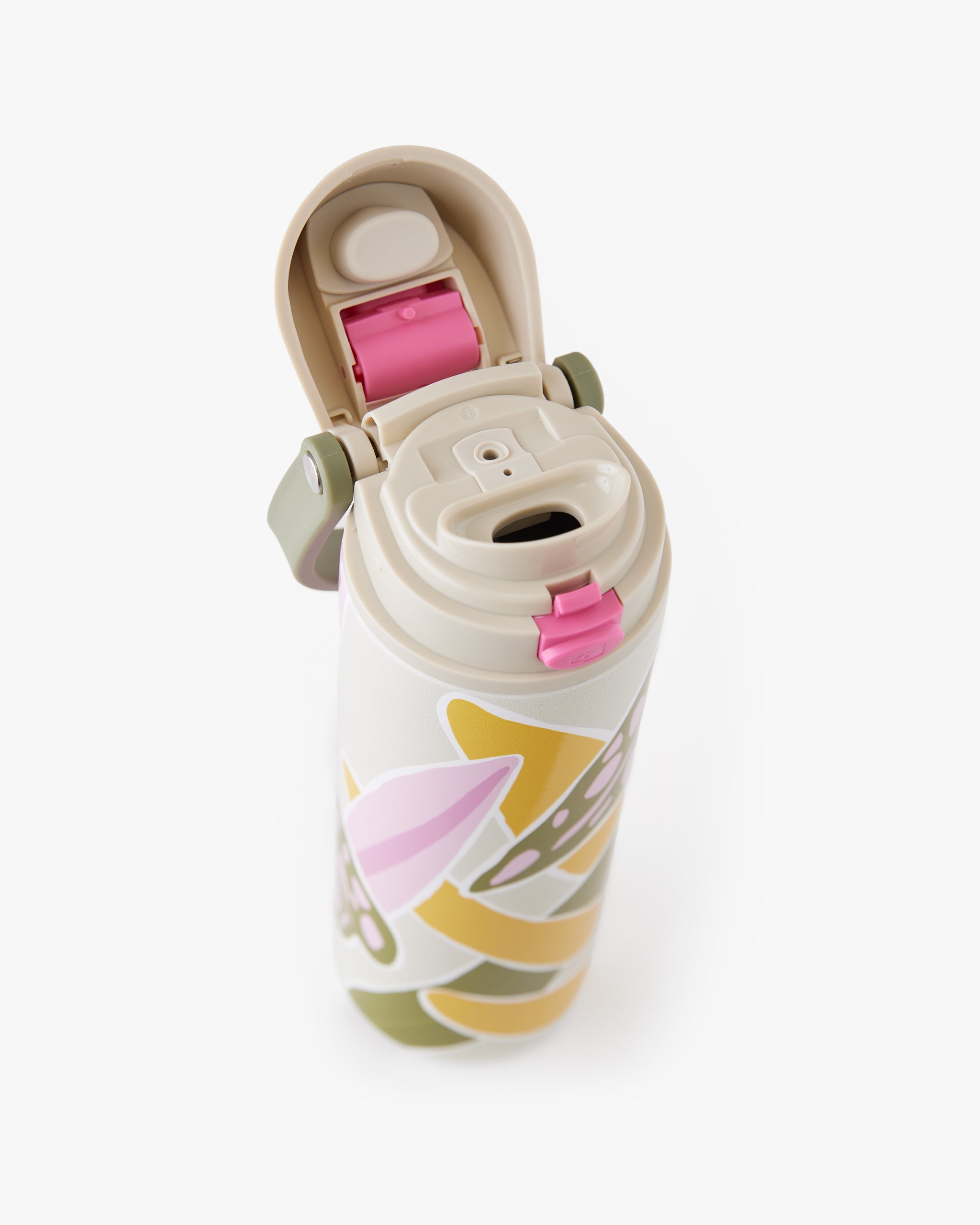 Garrafa Duo Flow Estampada Jhenny Keller 710ml - Verde e Caqui