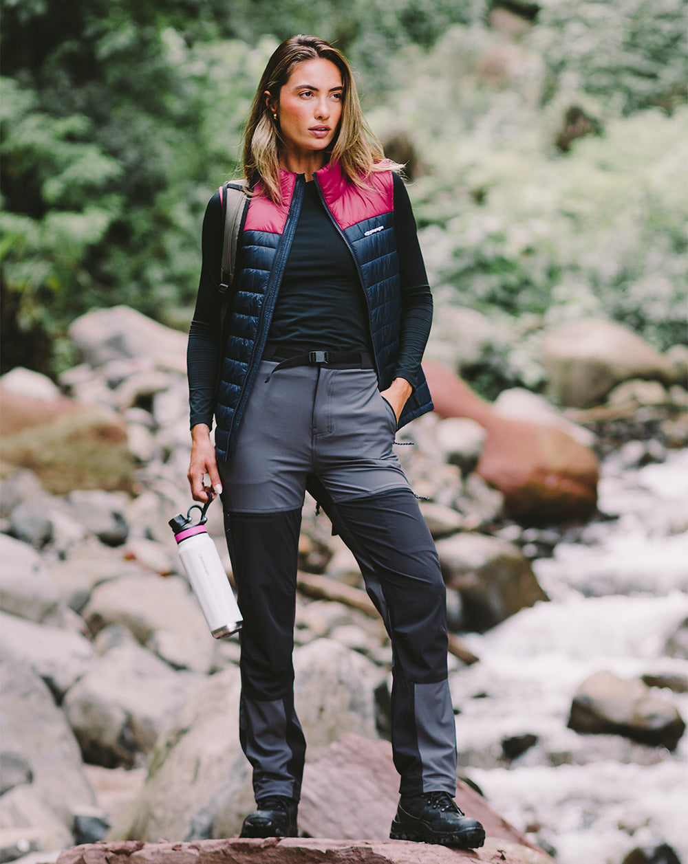 Calça Técnica Hiker Feminina - Chumbo e Preta