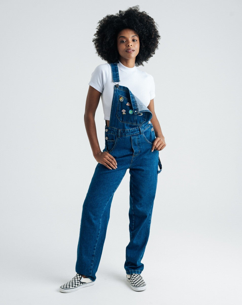 Macacão Jeans Feminino Forged Blue