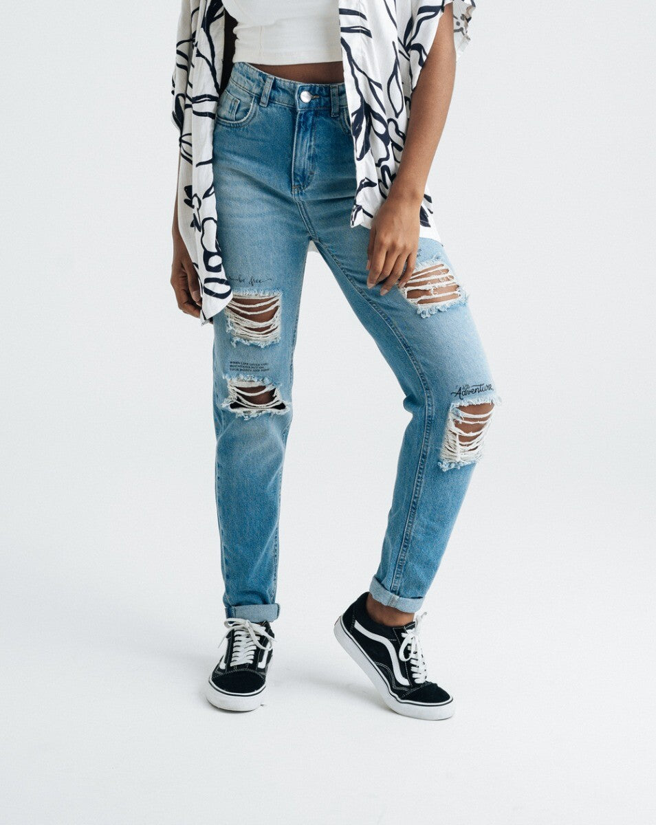 Calça Jeans Boyfriend Feminina - Quotes - Galapagos Outdoor