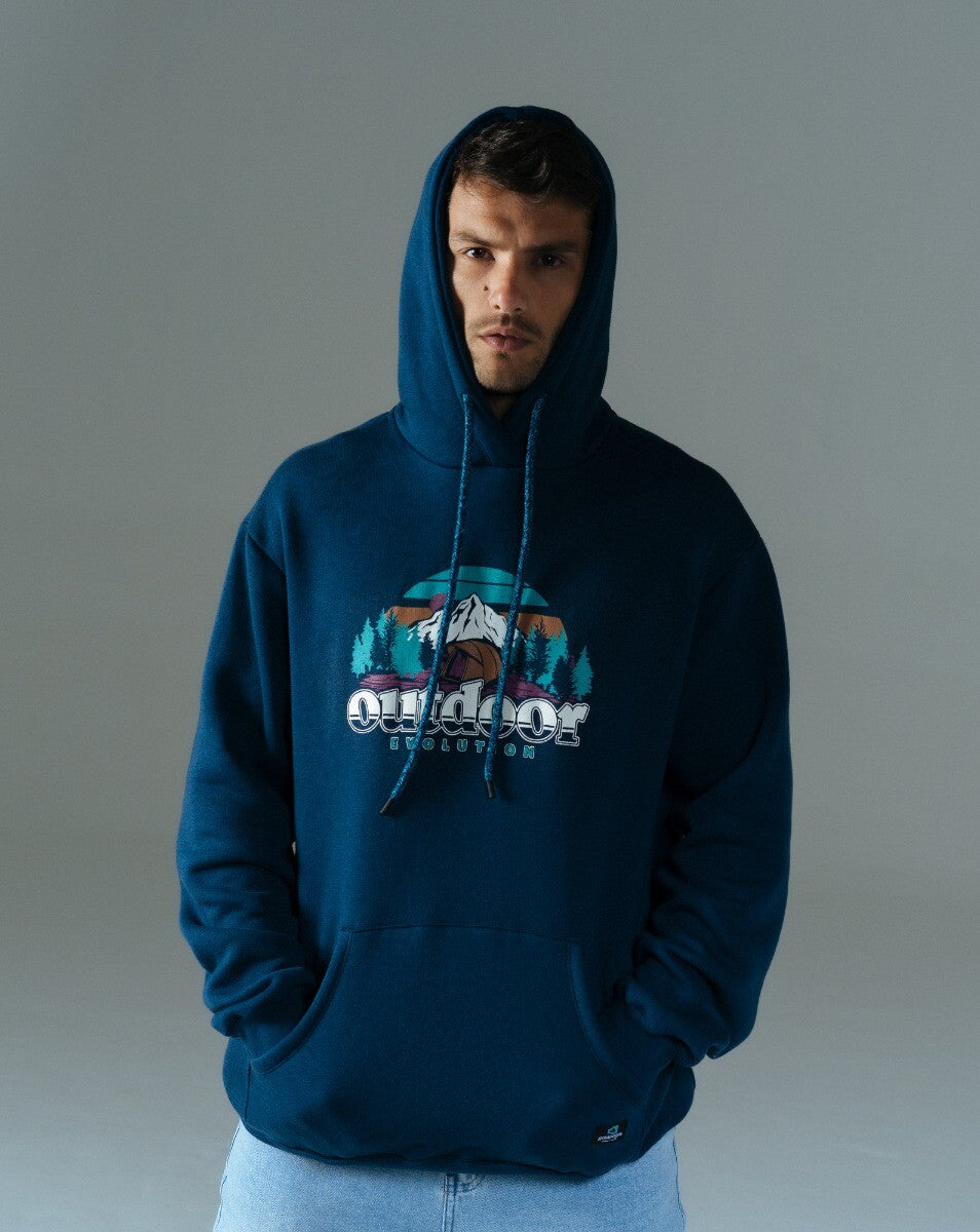 Moletom Hoodie Com Felpa Yukon - Azul Marinho