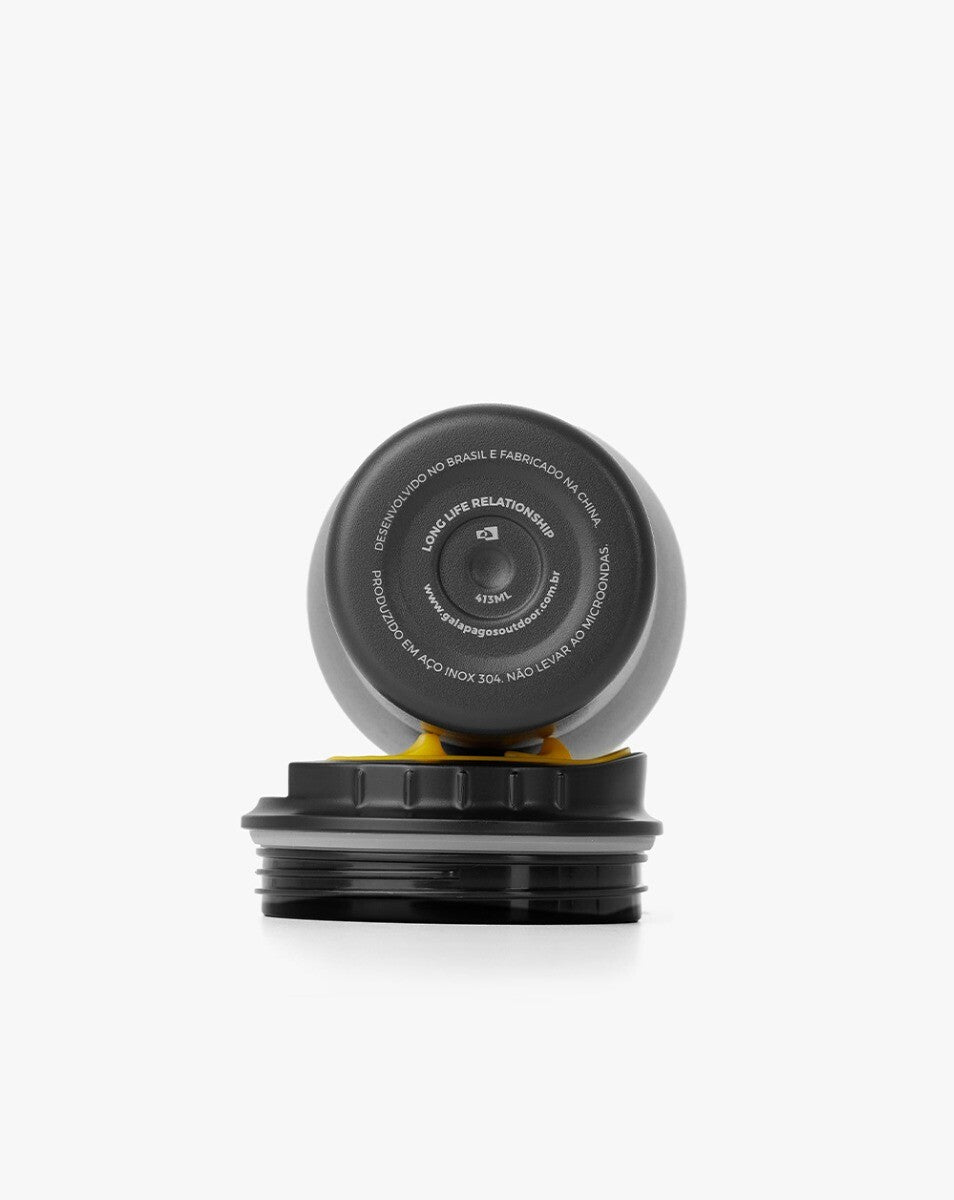 Copo Térmico Tumbler Hurricane 413ml - Preto e Amarelo