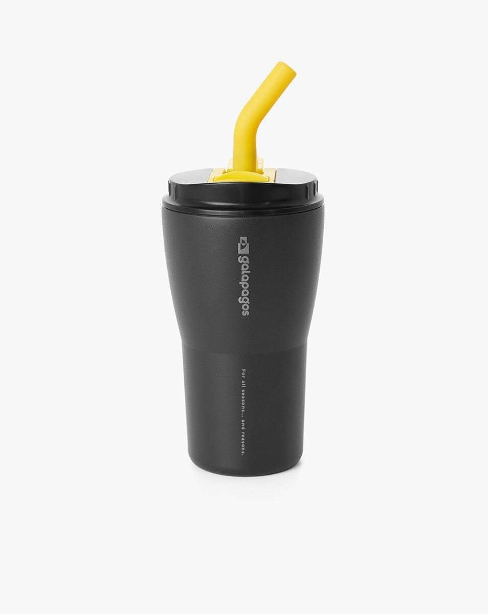 Copo Térmico Tumbler Hurricane 413ml - Preto e Amarelo