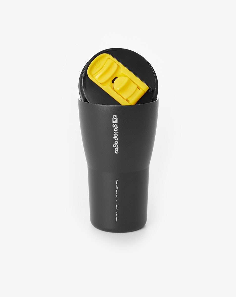 Copo Térmico Tumbler Hurricane 413ml - Preto e Amarelo