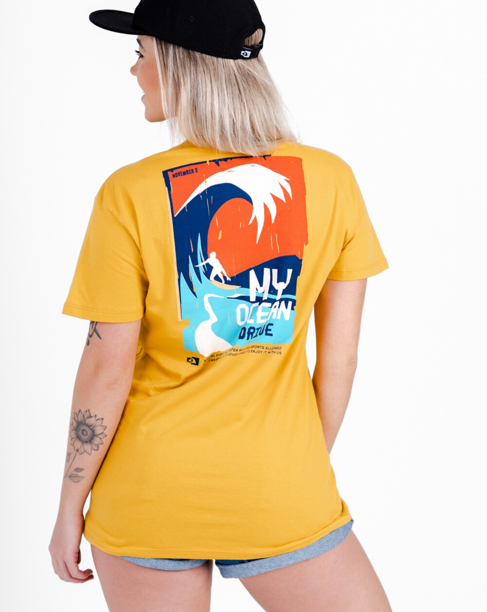 Camiseta All Gender Ocean Drive - Amarelo Mango