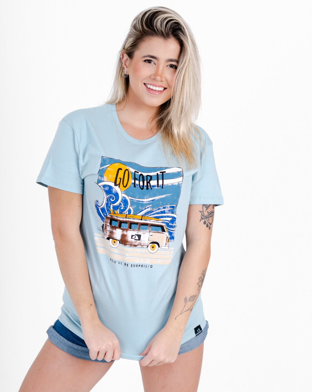 Camiseta All Gender Go For It - Turquesa