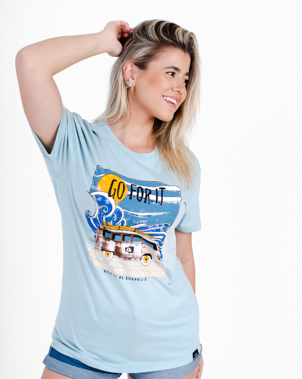 Camiseta All Gender Go For It - Turquesa