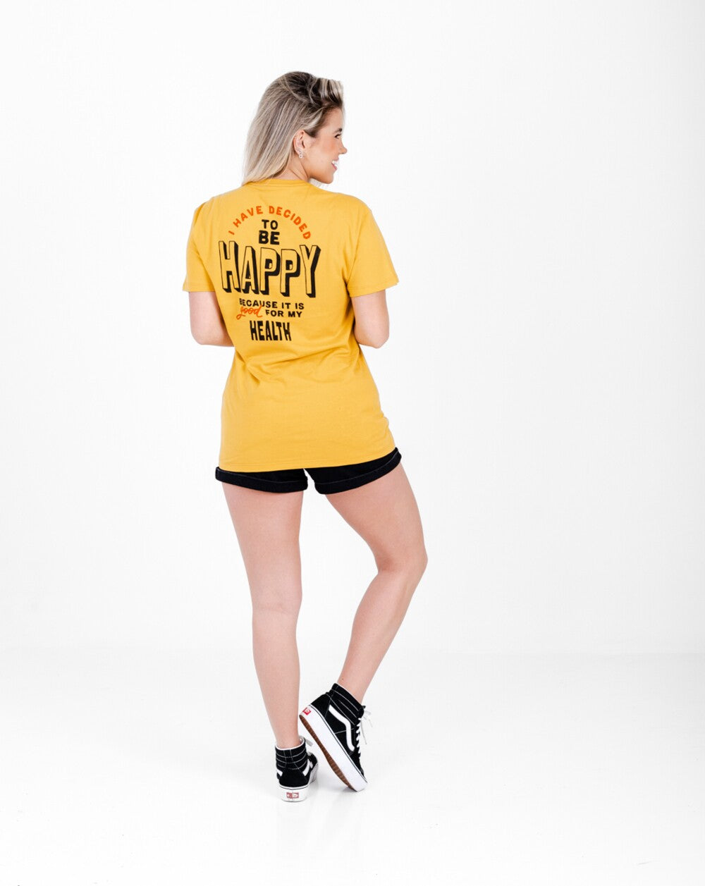 Camiseta All Gender Be Happy - Amarelo Mango