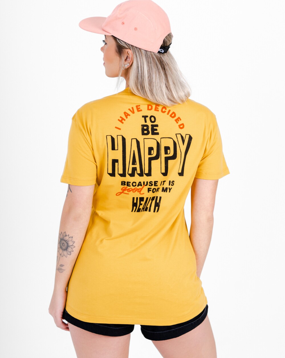 Camiseta All Gender Be Happy - Amarelo Mango