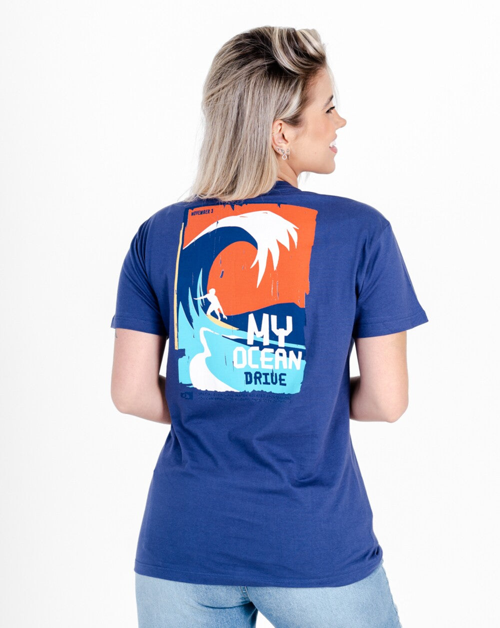 Camiseta All Gender Ocean Drive - Azul Marinho