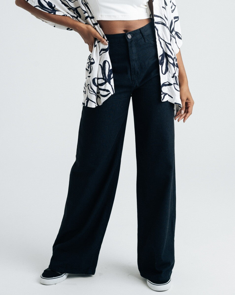 Calça Wide Leg Sunrise - Preta
