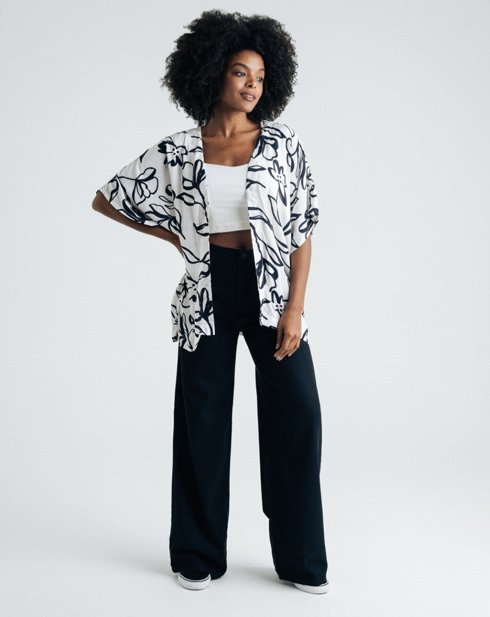 Calça Wide Leg Sunrise - Preta