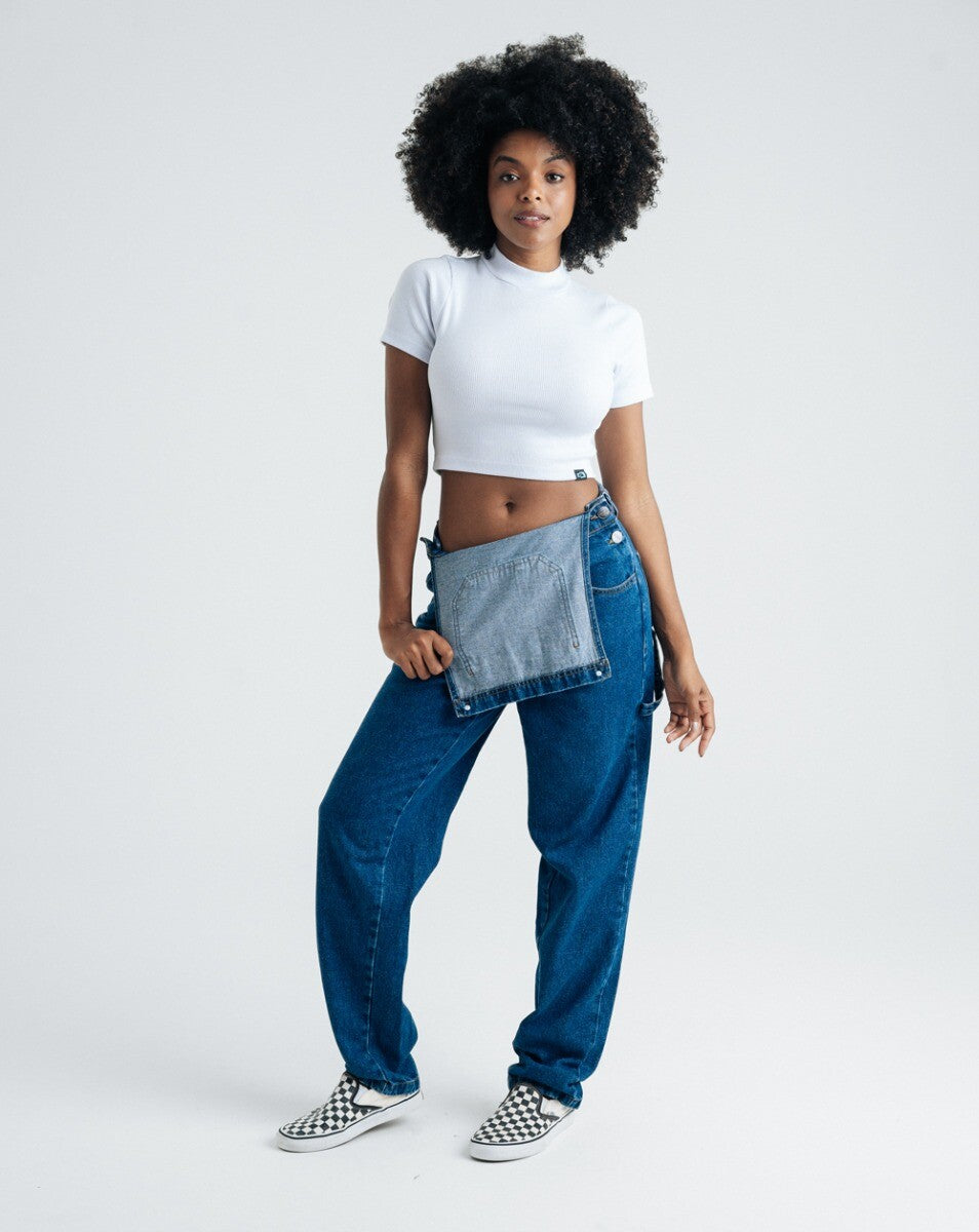 Macacão Jeans Feminino Forged Blue