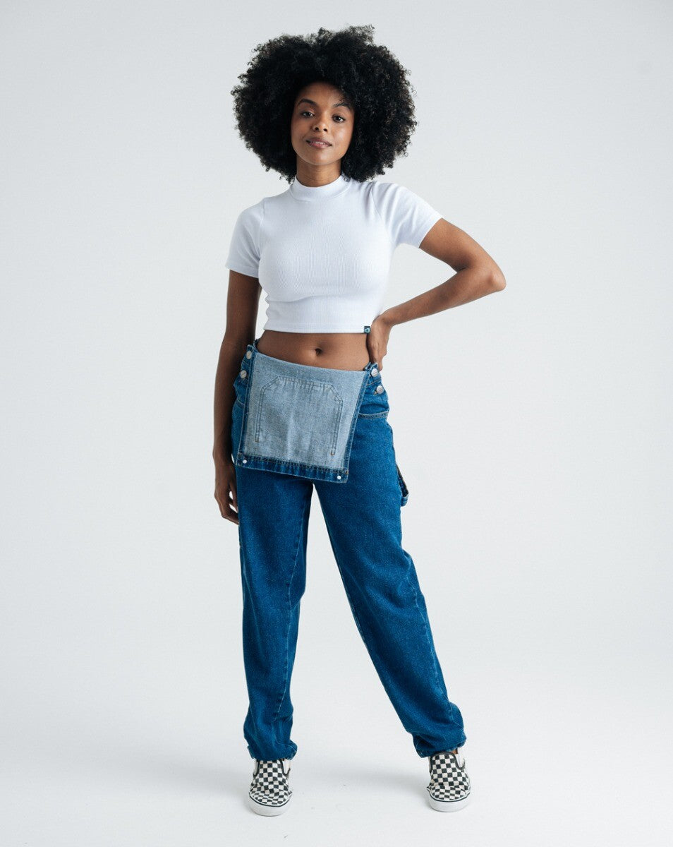 Macacão Jeans Feminino Forged Blue