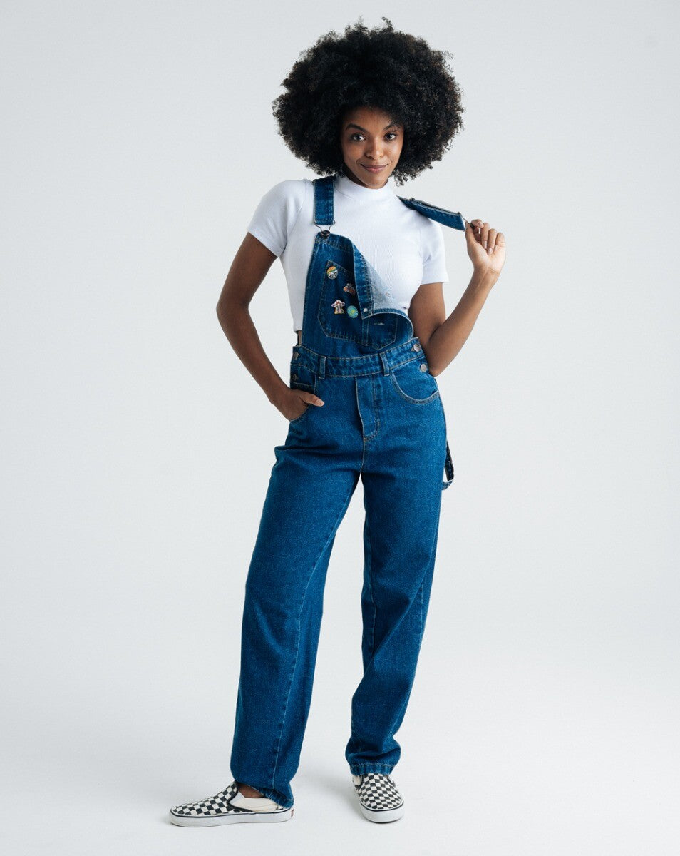Macacão Jeans Feminino Forged Blue