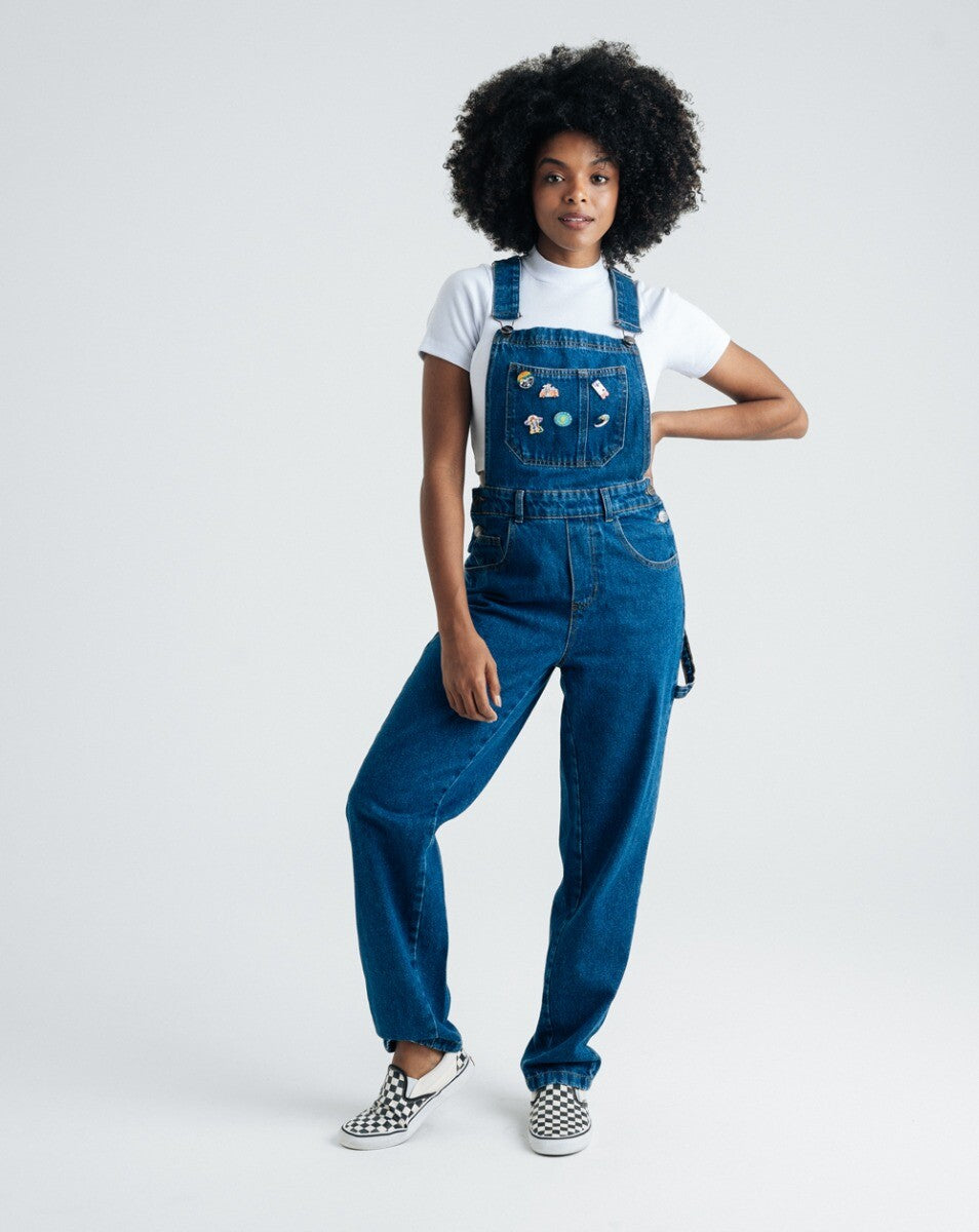 Macacão Jeans Feminino Forged Blue