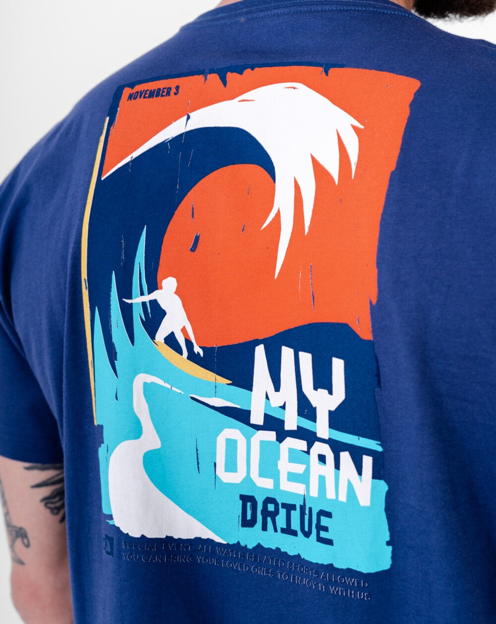 Camiseta All Gender Ocean Drive - Azul Marinho