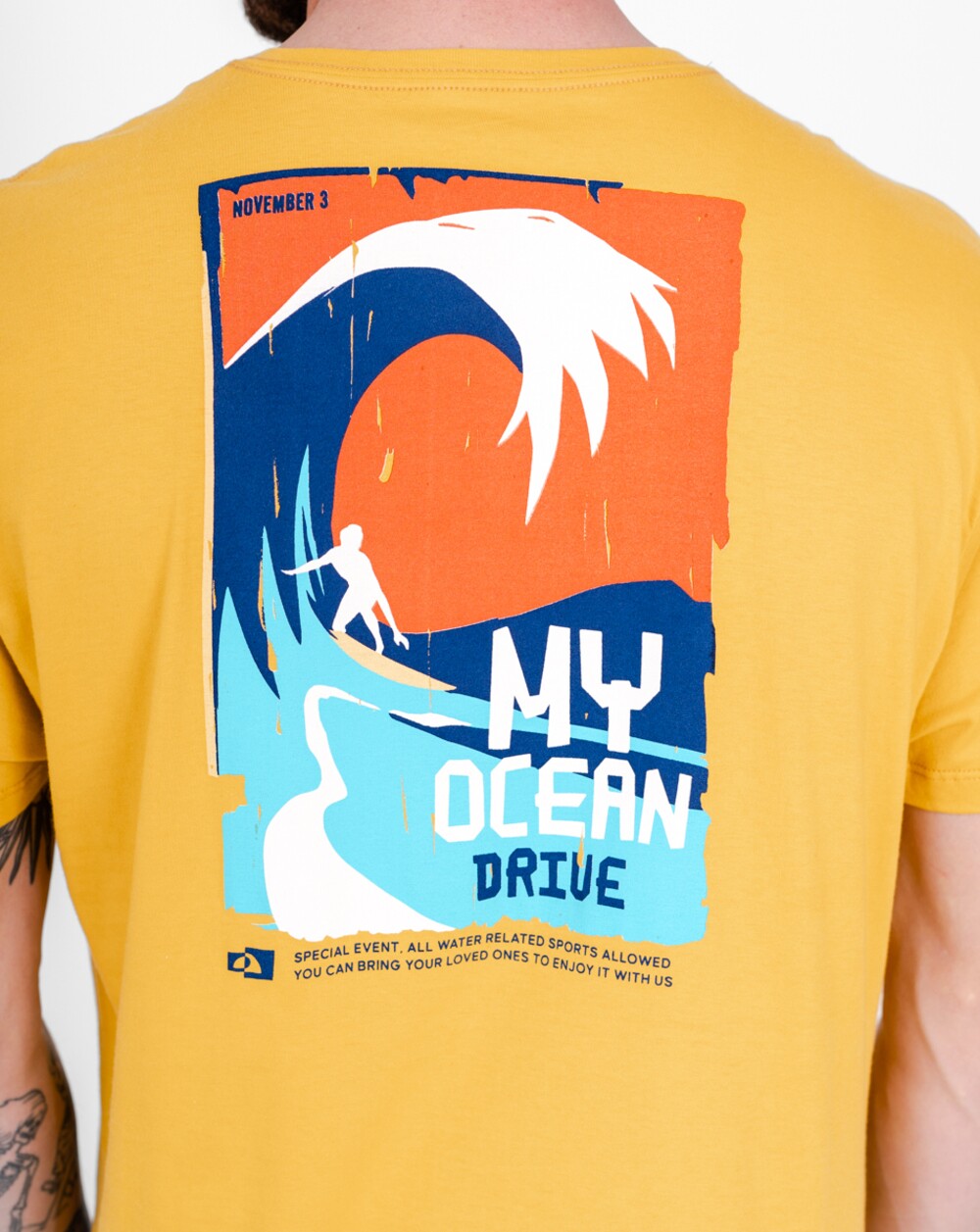Camiseta All Gender Ocean Drive - Amarelo Mango
