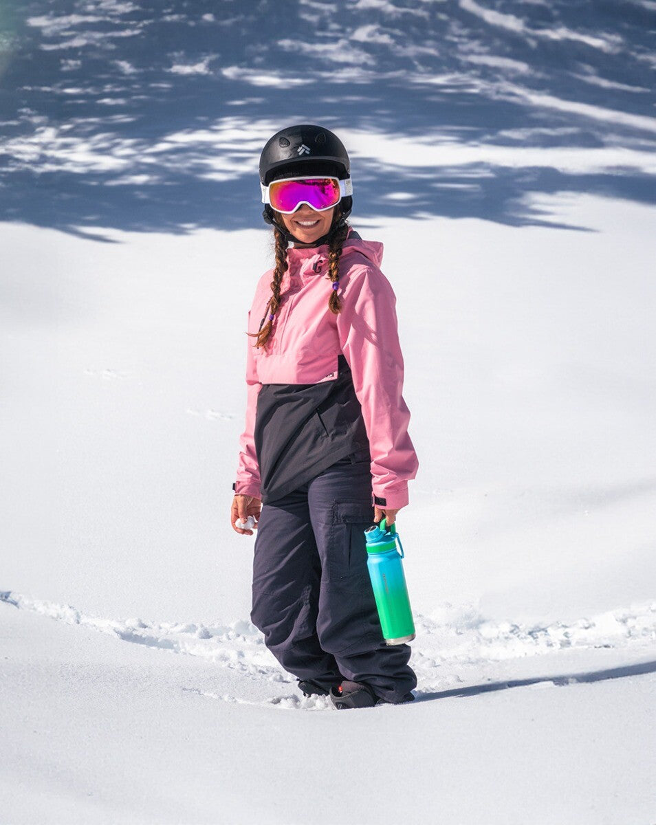 Jaqueta Anorak Impermeável Feminina Snow - Rosa e Preto
