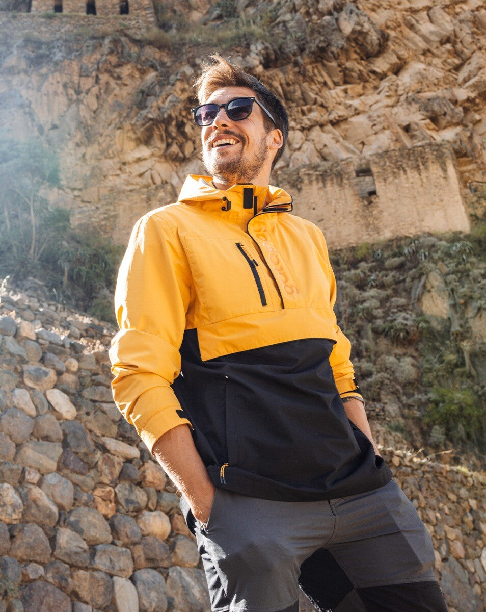 Jaqueta Anorak Impermeável Masculina Snow - Amarelo e Preto