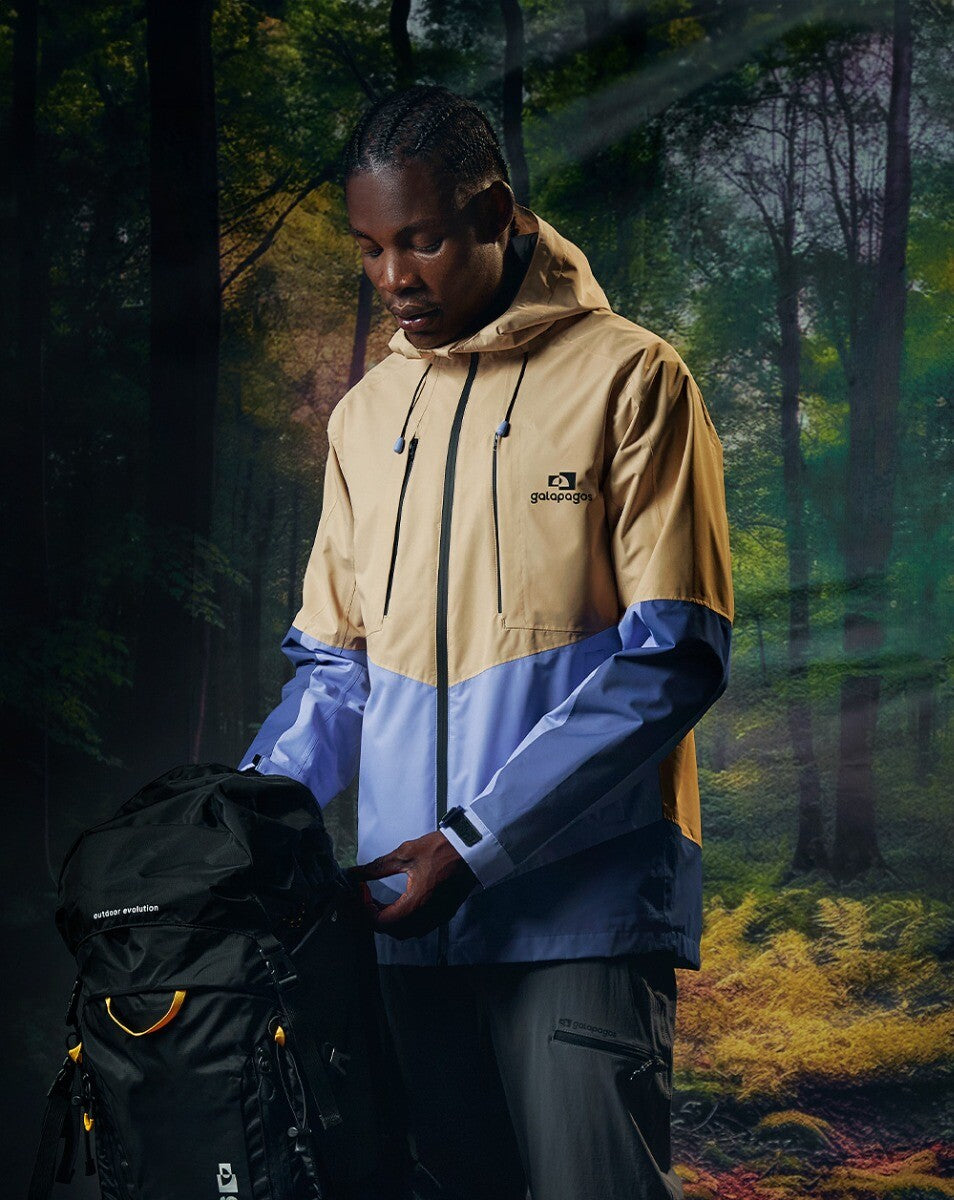 Jaqueta Impermeável masculina Darwin Evolution - Caqui