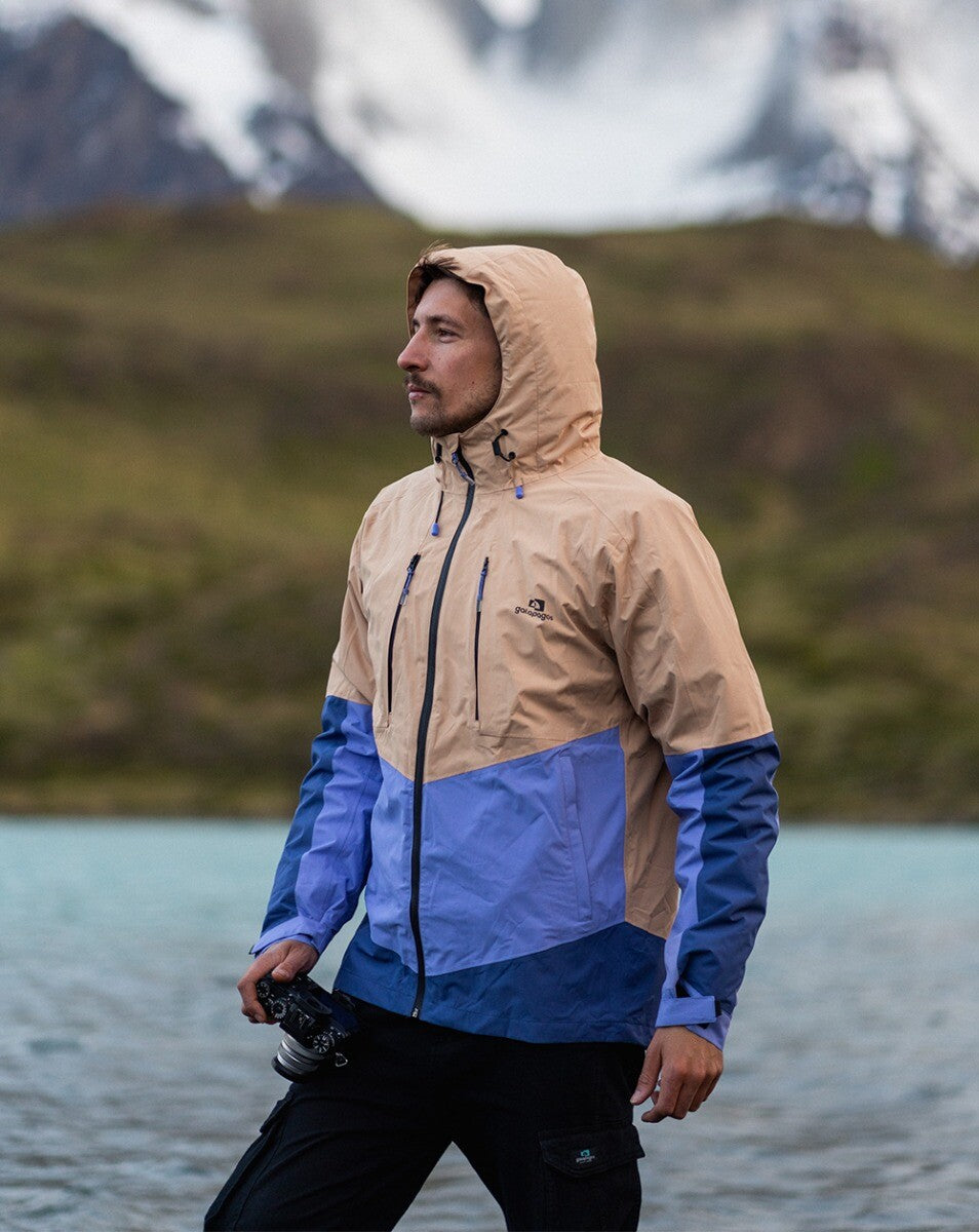 Jaqueta Impermeável masculina Darwin Evolution - Caqui