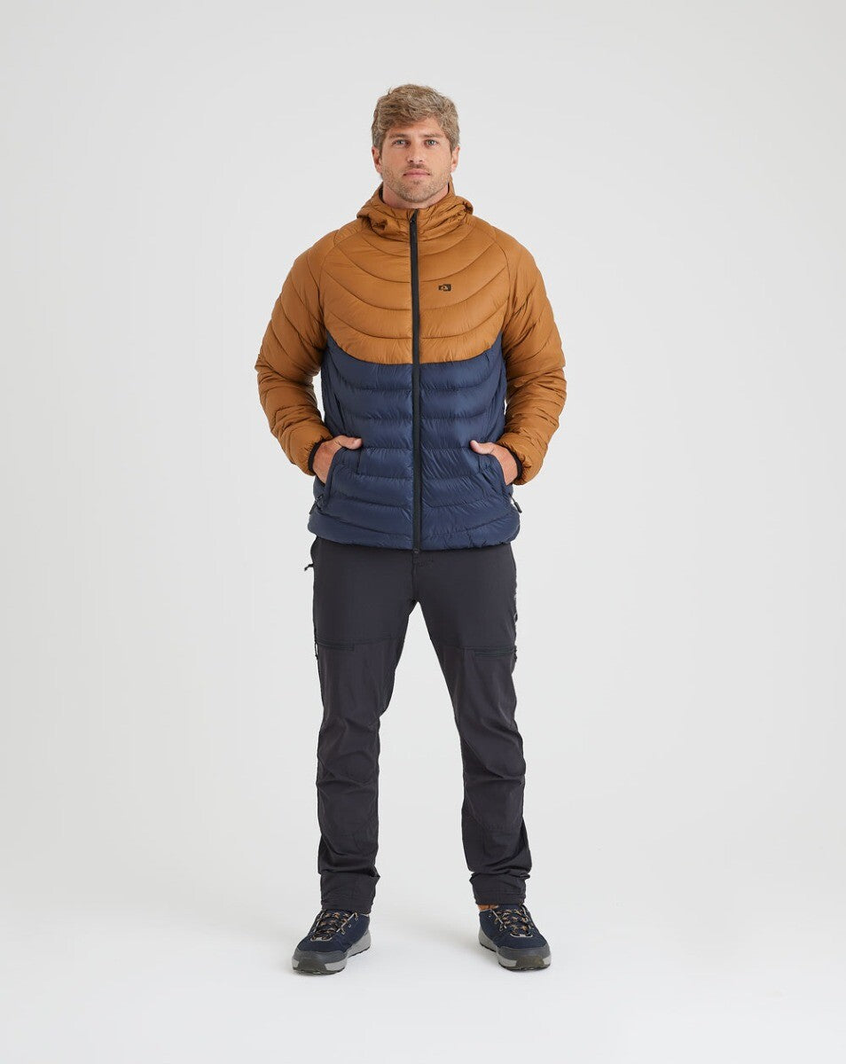 Jaqueta Puffer Fur Seal - Ocre e Azul Marinho