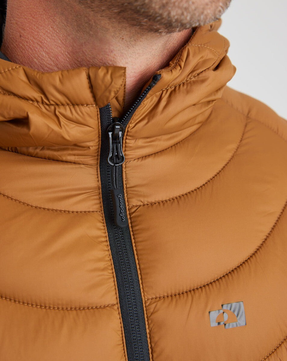 Jaqueta Puffer Fur Seal - Ocre e Azul Marinho