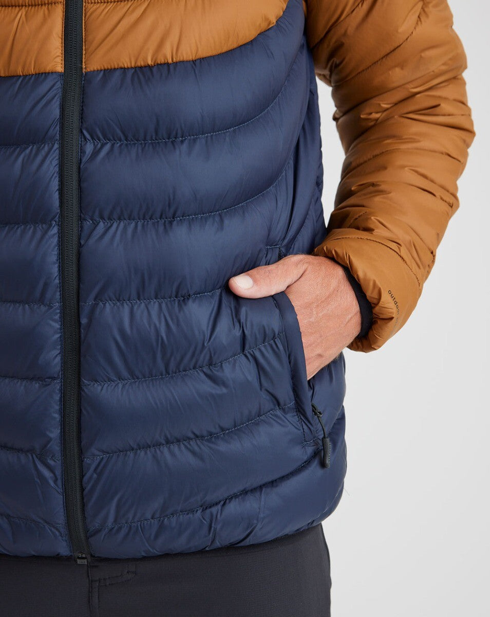 Jaqueta Puffer Fur Seal - Ocre e Azul Marinho