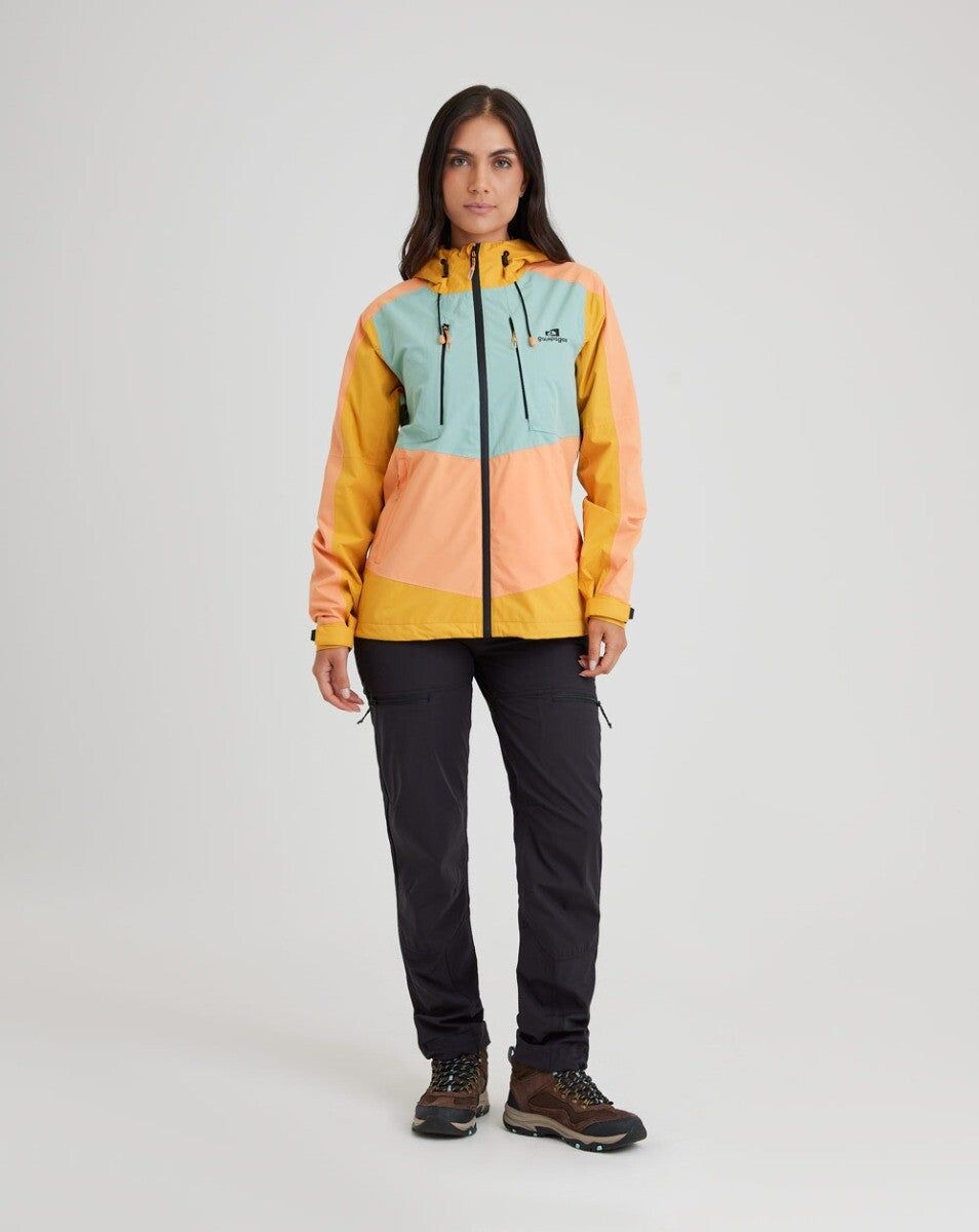 Jaqueta Impermeável Darwin Evolution 2.0 Fem - Salmão e Amarelo