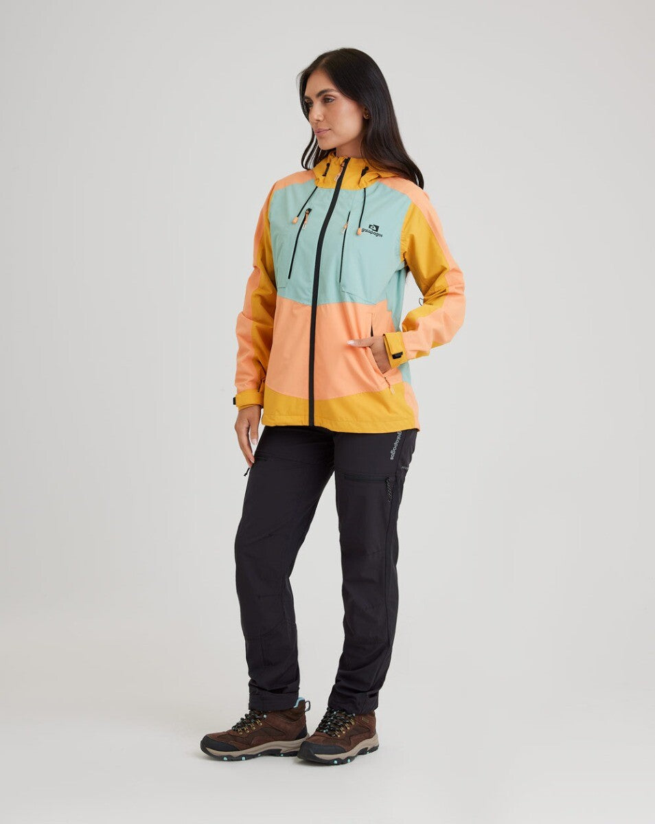 Jaqueta Impermeável Darwin Evolution 2.0 Fem - Salmão e Amarelo