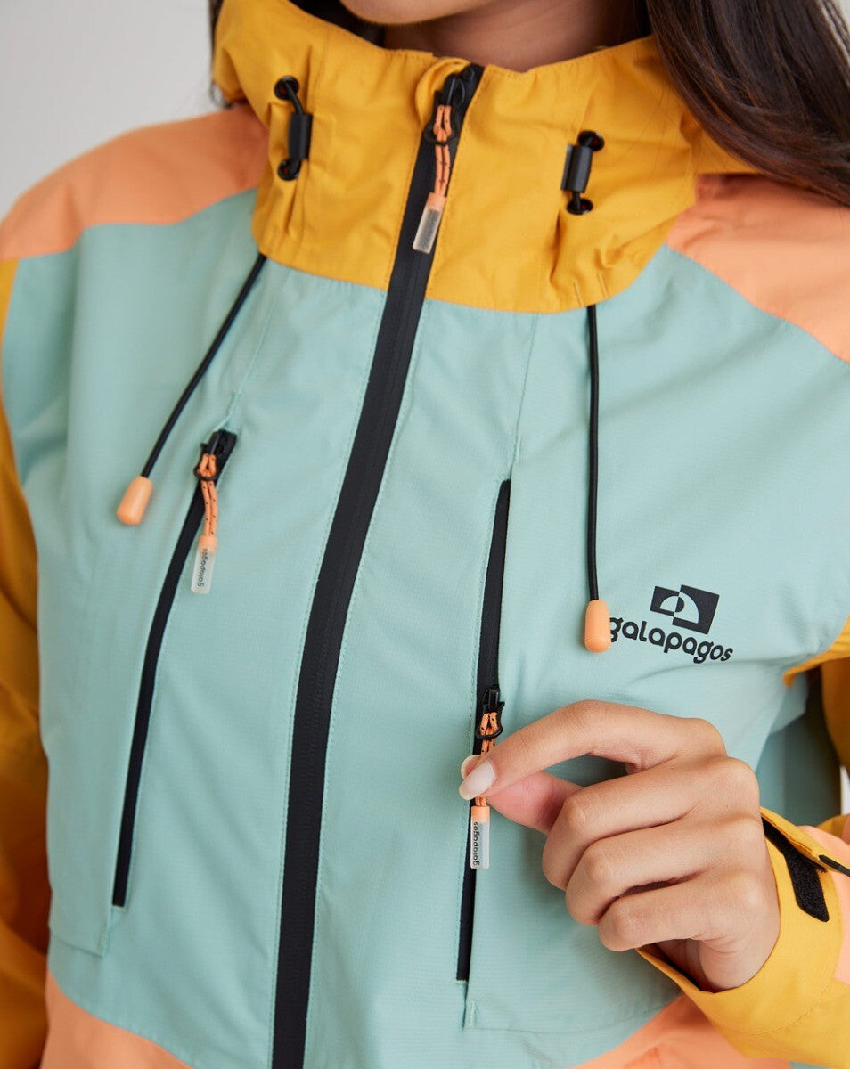 Jaqueta Impermeável Darwin Evolution 2.0 Fem - Salmão e Amarelo