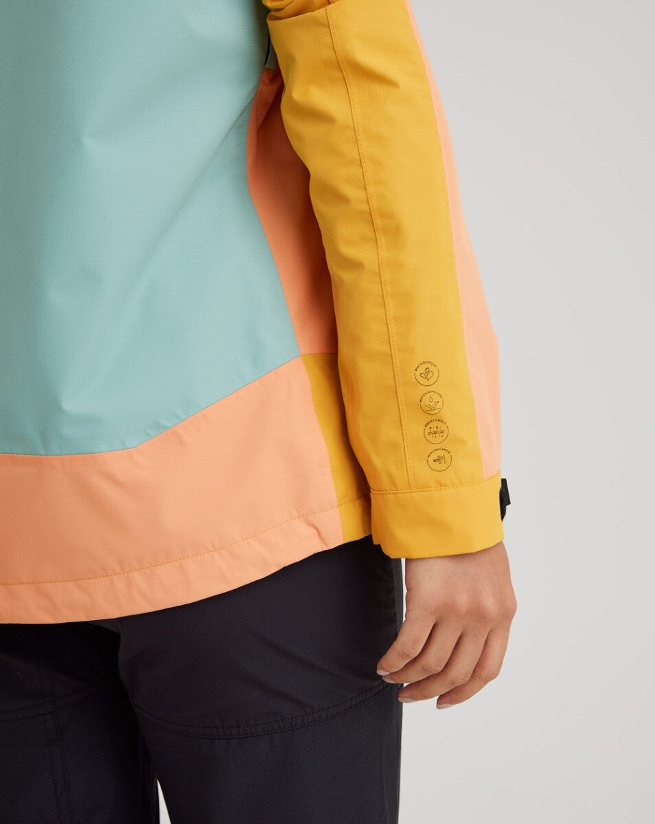 Jaqueta Impermeável Darwin Evolution 2.0 Fem - Salmão e Amarelo