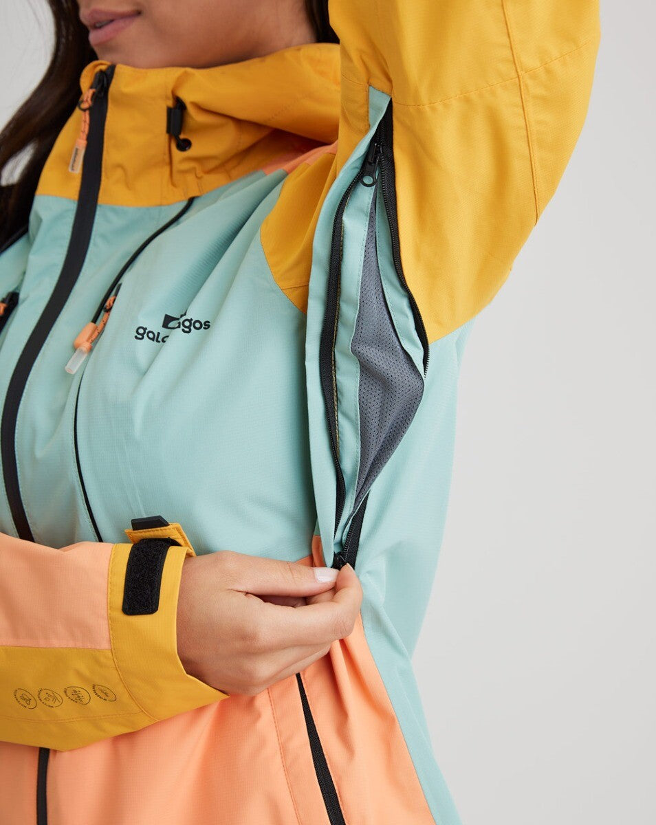 Jaqueta Impermeável Darwin Evolution 2.0 Fem - Salmão e Amarelo