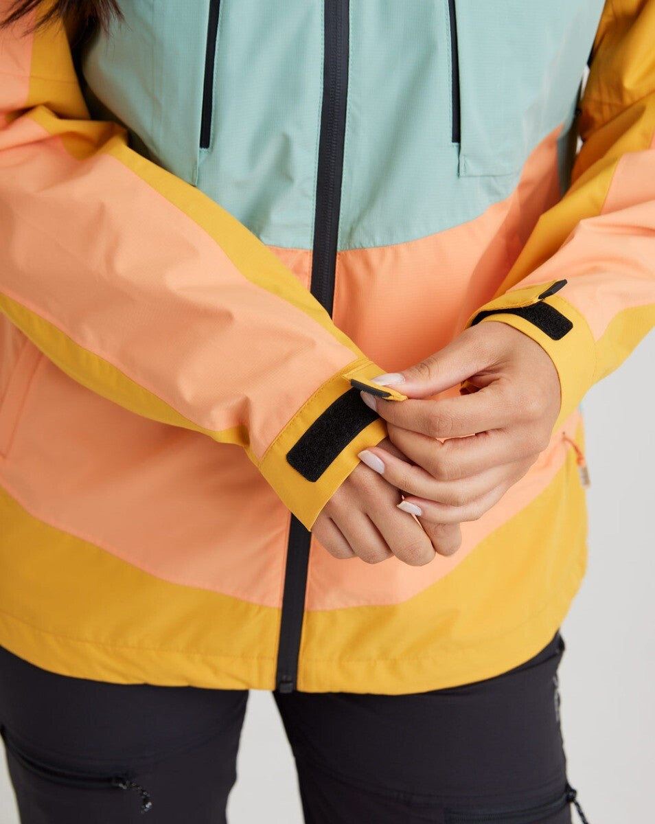 Jaqueta Impermeável Darwin Evolution 2.0 Fem - Salmão e Amarelo