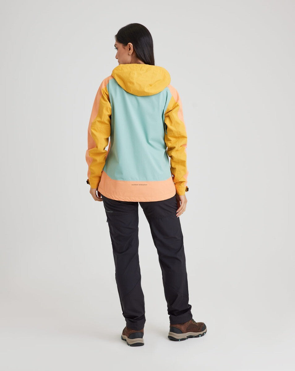 Jaqueta Impermeável Darwin Evolution 2.0 Fem - Salmão e Amarelo