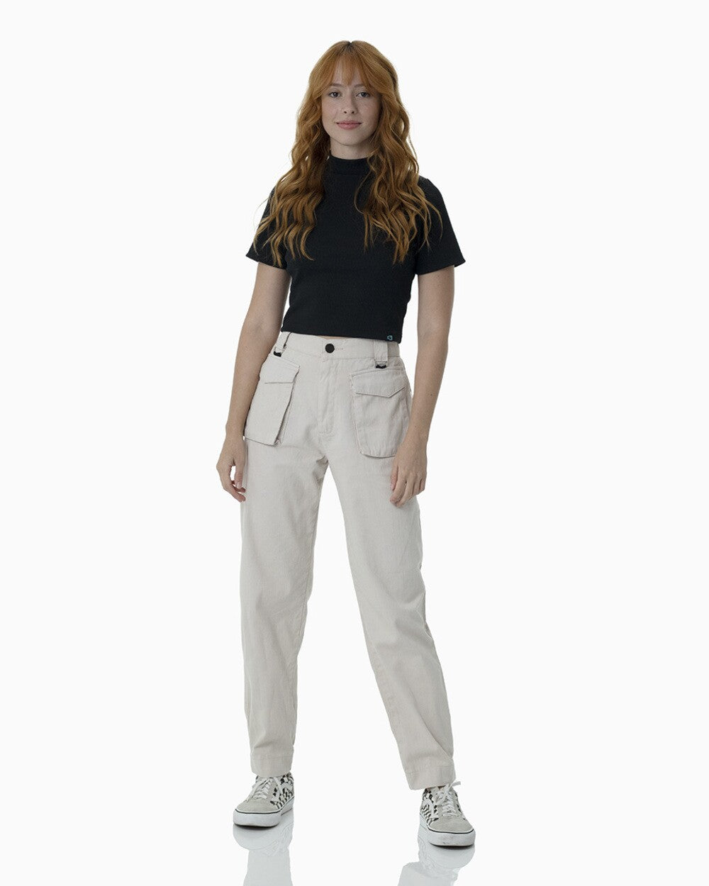Calça Baggy Sarja Feminina Access - Caqui