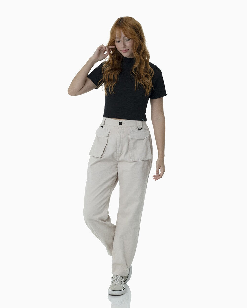 Calça Baggy Sarja Feminina Access - Caqui